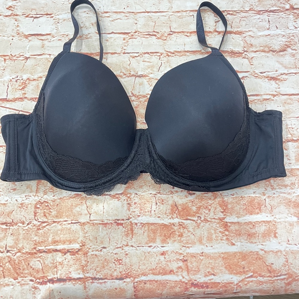 Ambrielle Black Lace Trim Bra